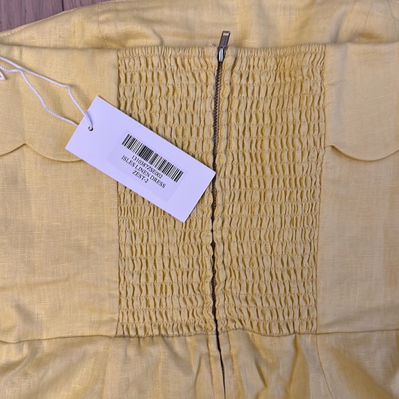 Reformation Isles Linen Dress | Size 2 | Color: Zest - Picture 5 of 8